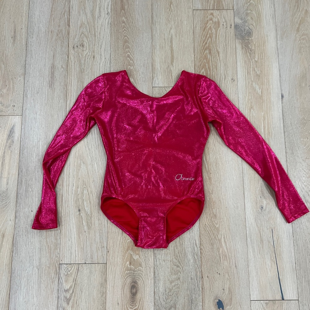 Women’s Gymnastics Leotard Foil Annie Size Large Pink Red women’s